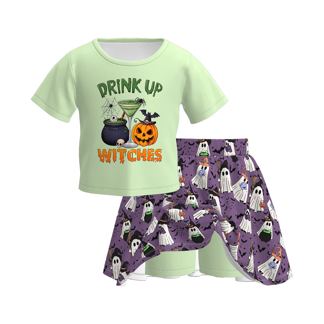 (Pre Order)Family Halloween Ghost Print Dress,Set&Romper