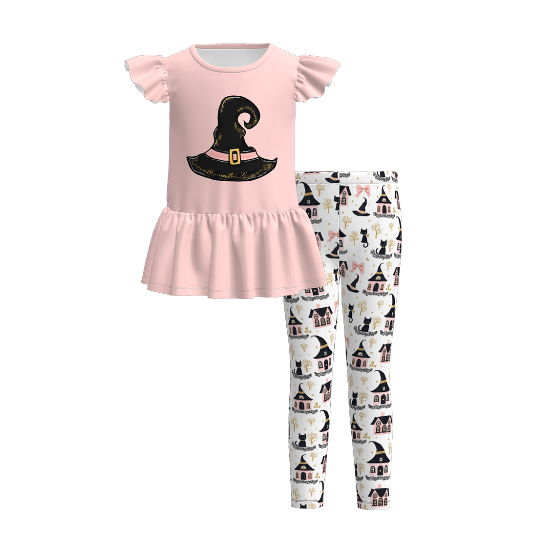 (Pre Order)Family Halloween Witch Print Dress,Set&Romper