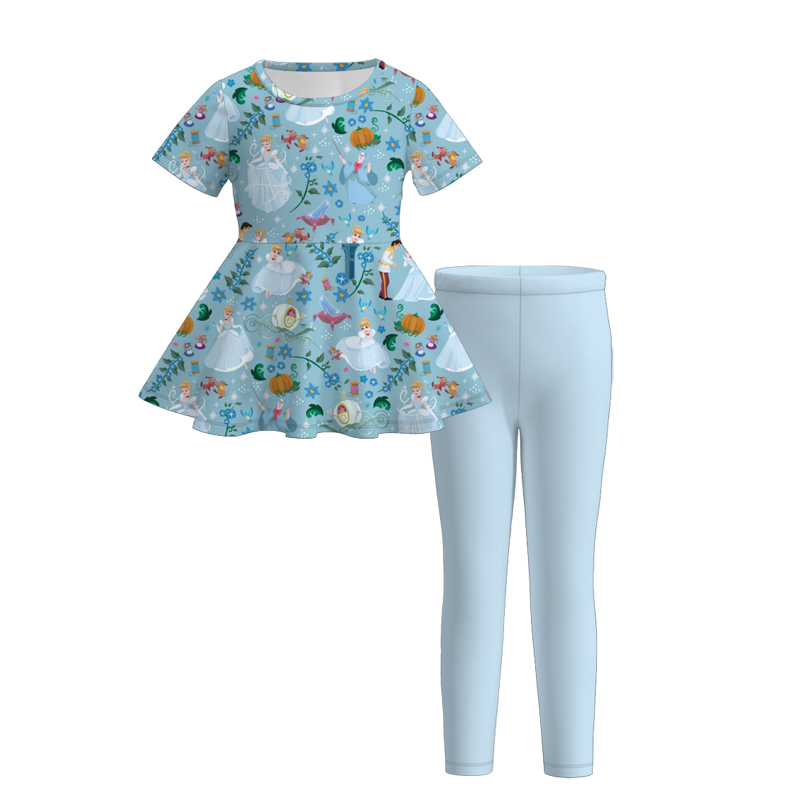 (Pre Order)Girls Fall&Winter Princess Print Dress,Set