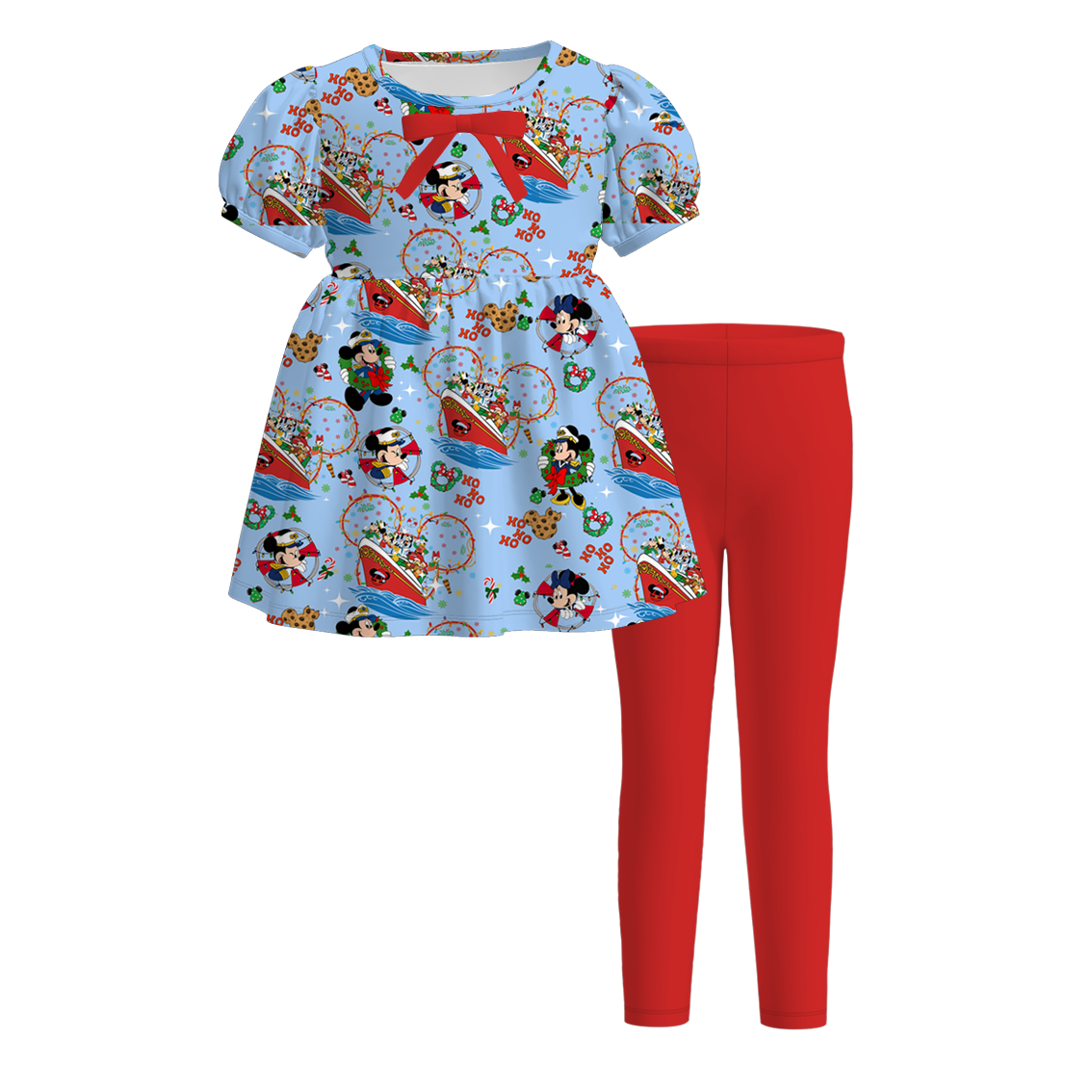 (Pre Order)Family Christmas Cartoon Print Dress,Set&Romper