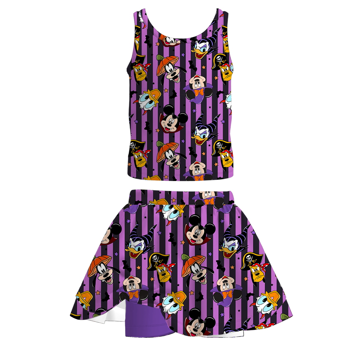 (Pre Order)Family Halloween Cartoon Print Dress,Set&Top