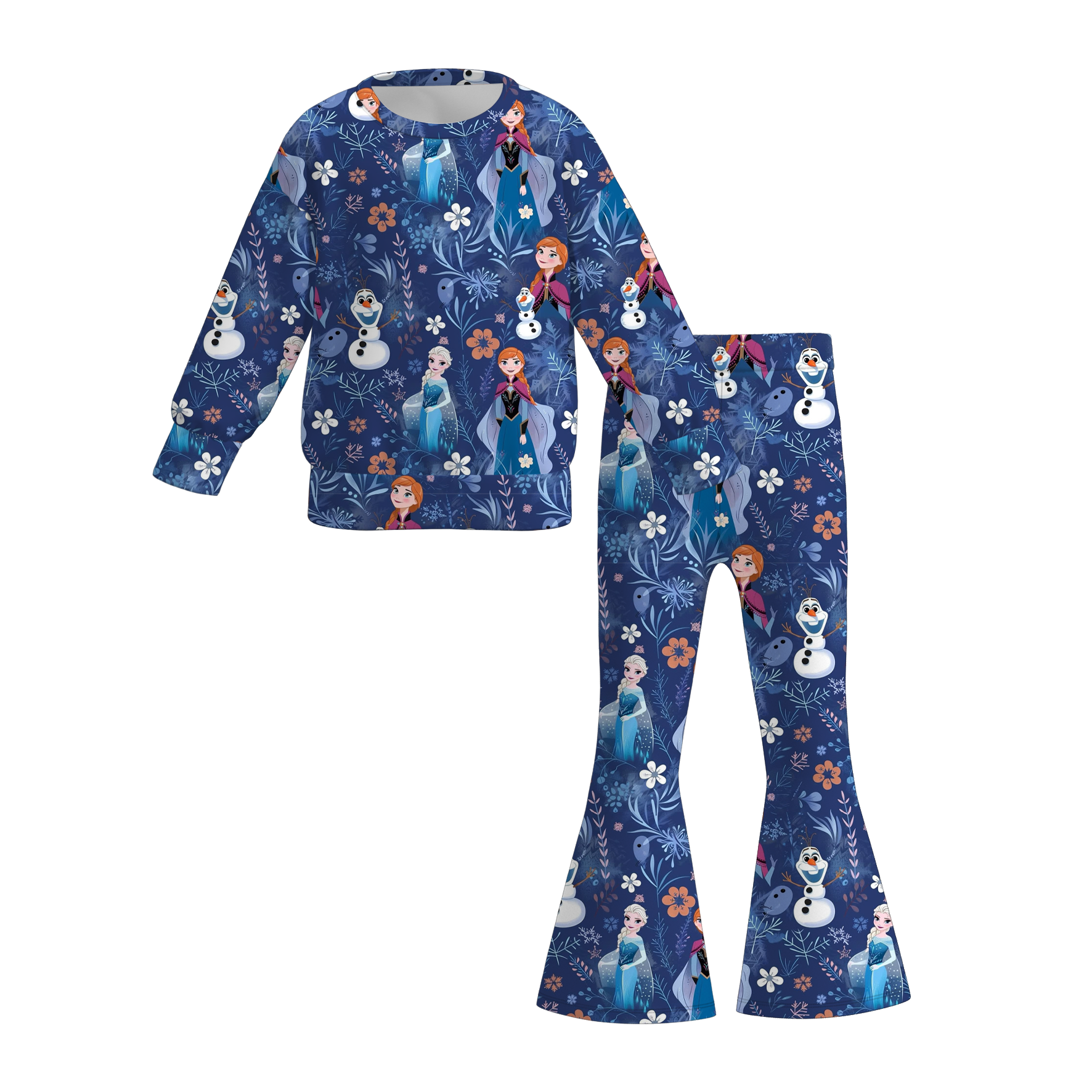 (Pre Order)Girls Fall&Winter Cartoon Print Outfit Set