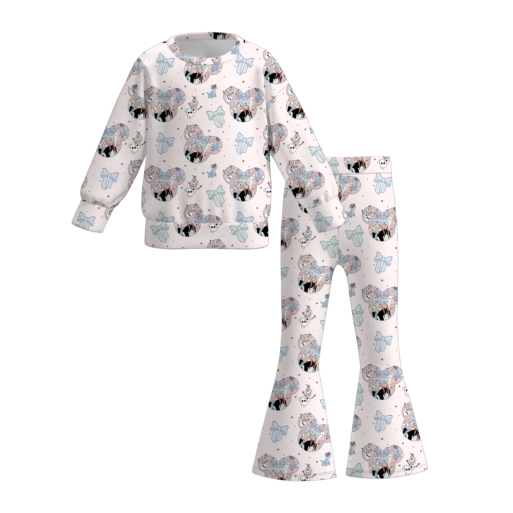 (Pre Order)Girls Fall&Winter Cartoon Print Outfit Set