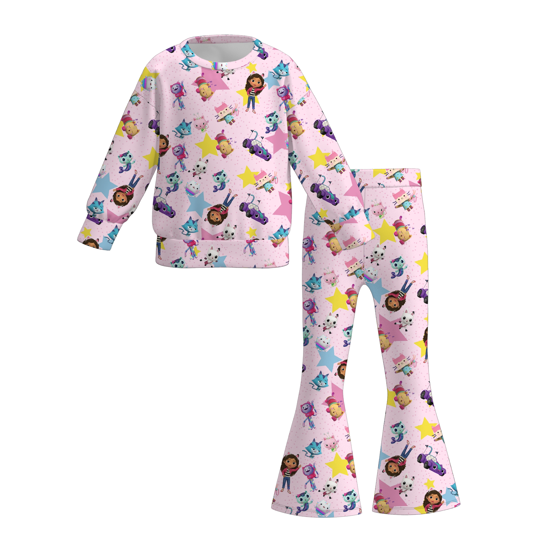 (Pre Order)Girls Fall&Winter Cartoon Print Outfit Set