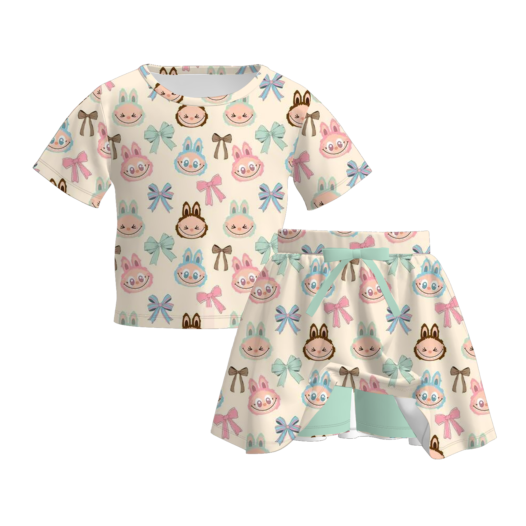 (Pre Order)Girls Summer LBB Print Skort set