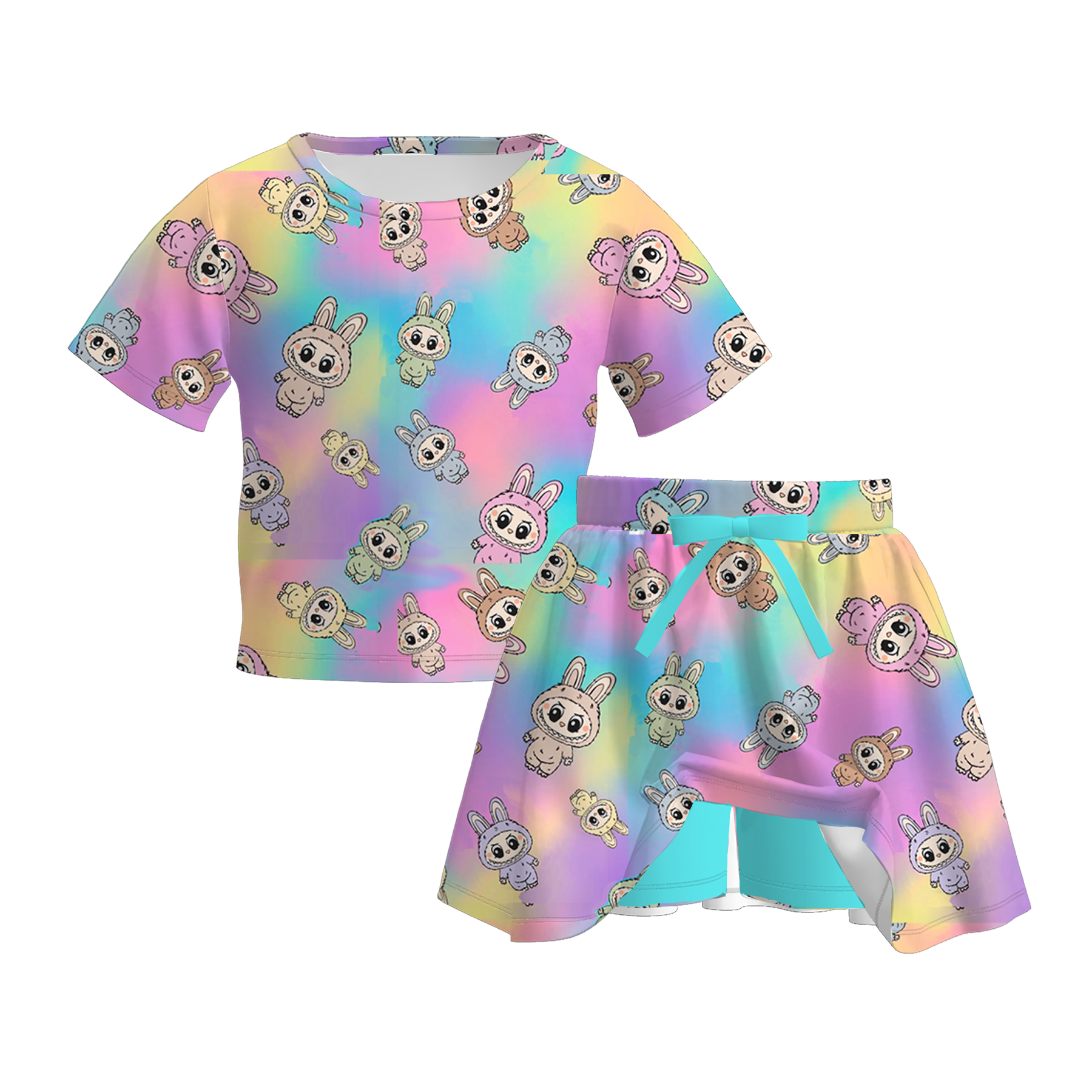 (Pre Order)Girls Summer LBB Print Skort set