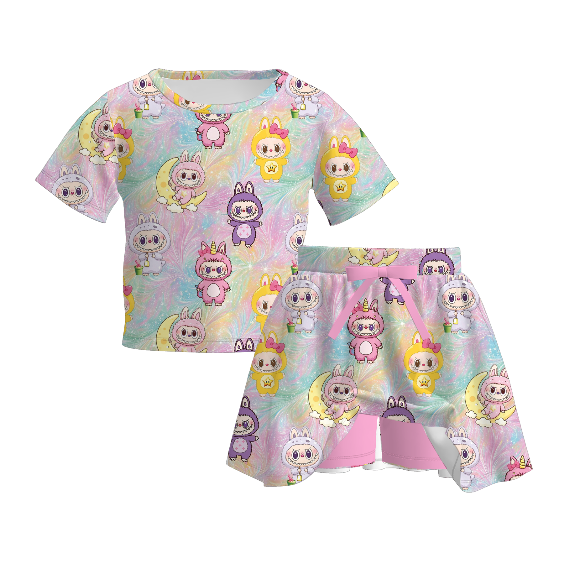 (Pre Order)Girls Summer LBB Print Skort set
