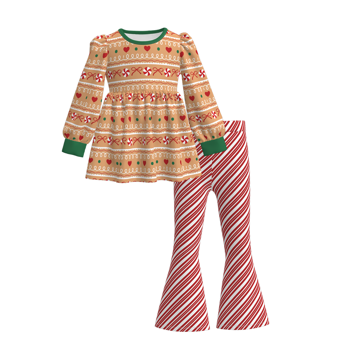 (Pre Order)Girls Christmas Print Dress&Set
