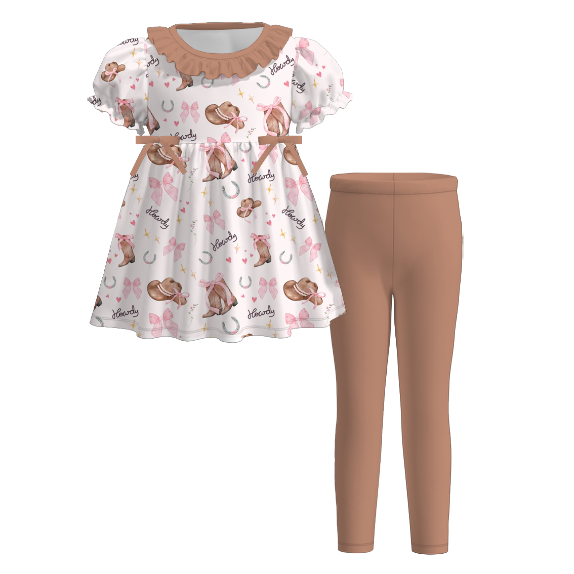 (Pre Order)Family Fall Boots Print Dress,Set&Romper