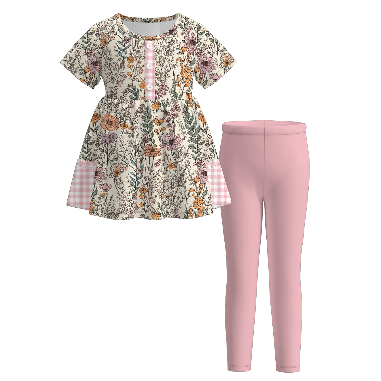 (Pre Order)Family Fall Pink Floral Print Dress,Set&Romper