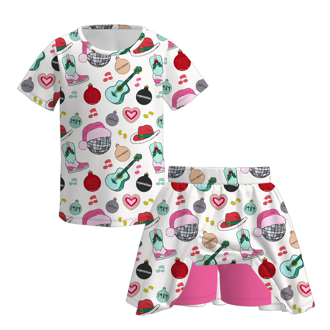 (Pre Order)Family Christmas TS Print Set,Pants&Romper