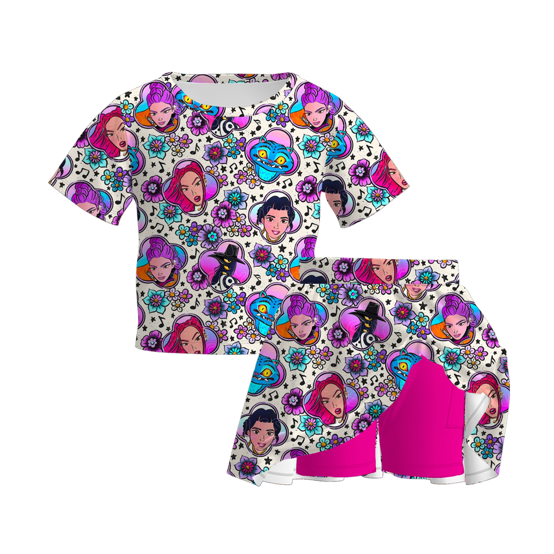 (Pre Order)Girls Movie Character Print Dress,Set&Top