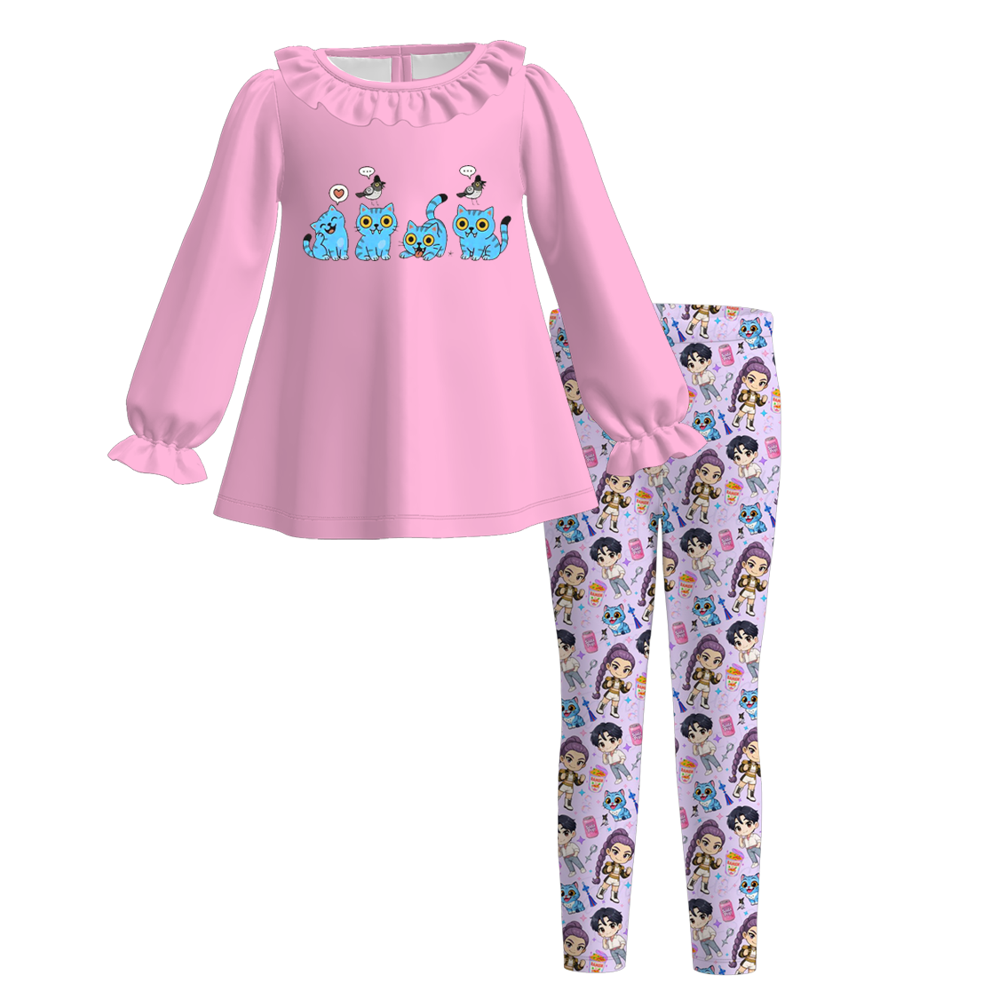 (Pre Order)Girls Movie Character Print Outfit Set