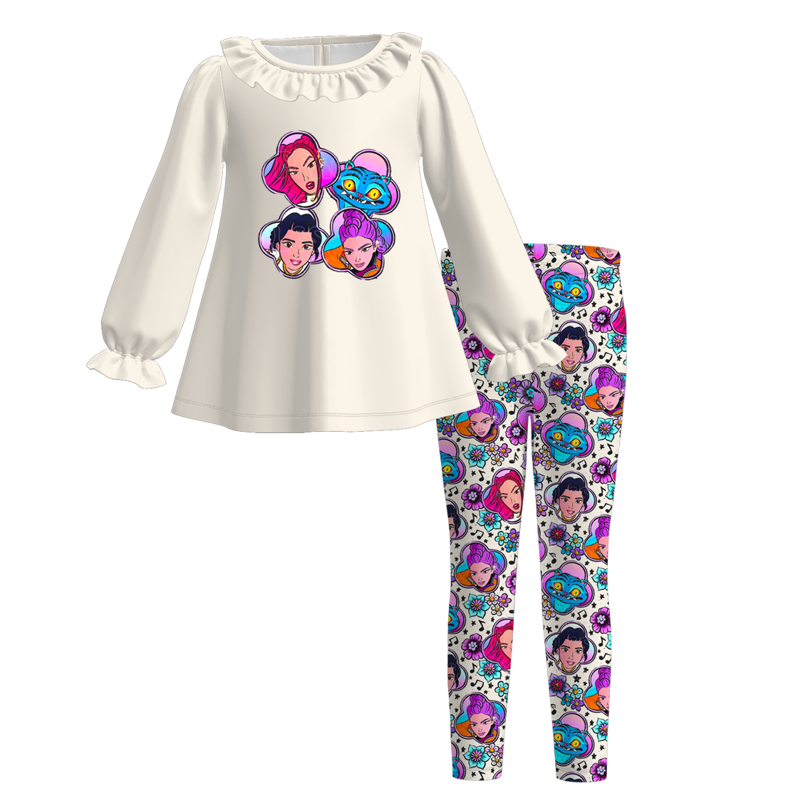 (Pre Order)Girls Movie Character Print Outfit Set