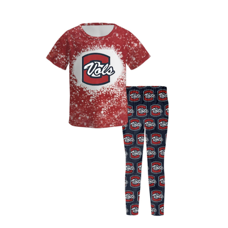 (Pre Order)Girls Football Team Print Outfit Set
