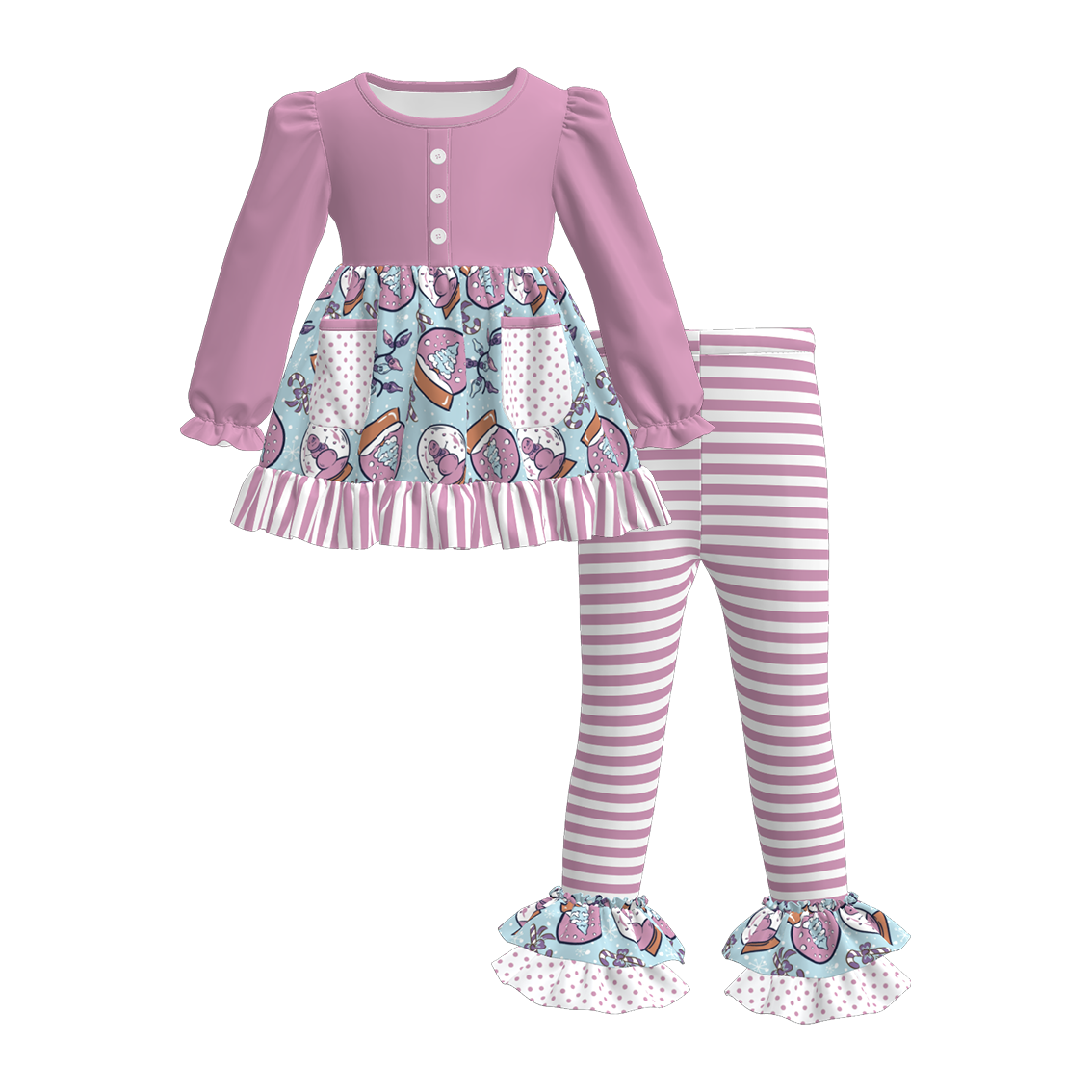 (Pre Order)Sisters Christmas Print Dress,Set&Romper