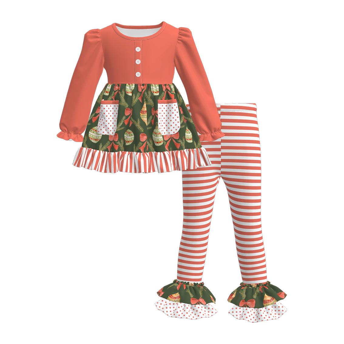 (Pre Order)Sisters Christmas Print Dress,Set&Romper