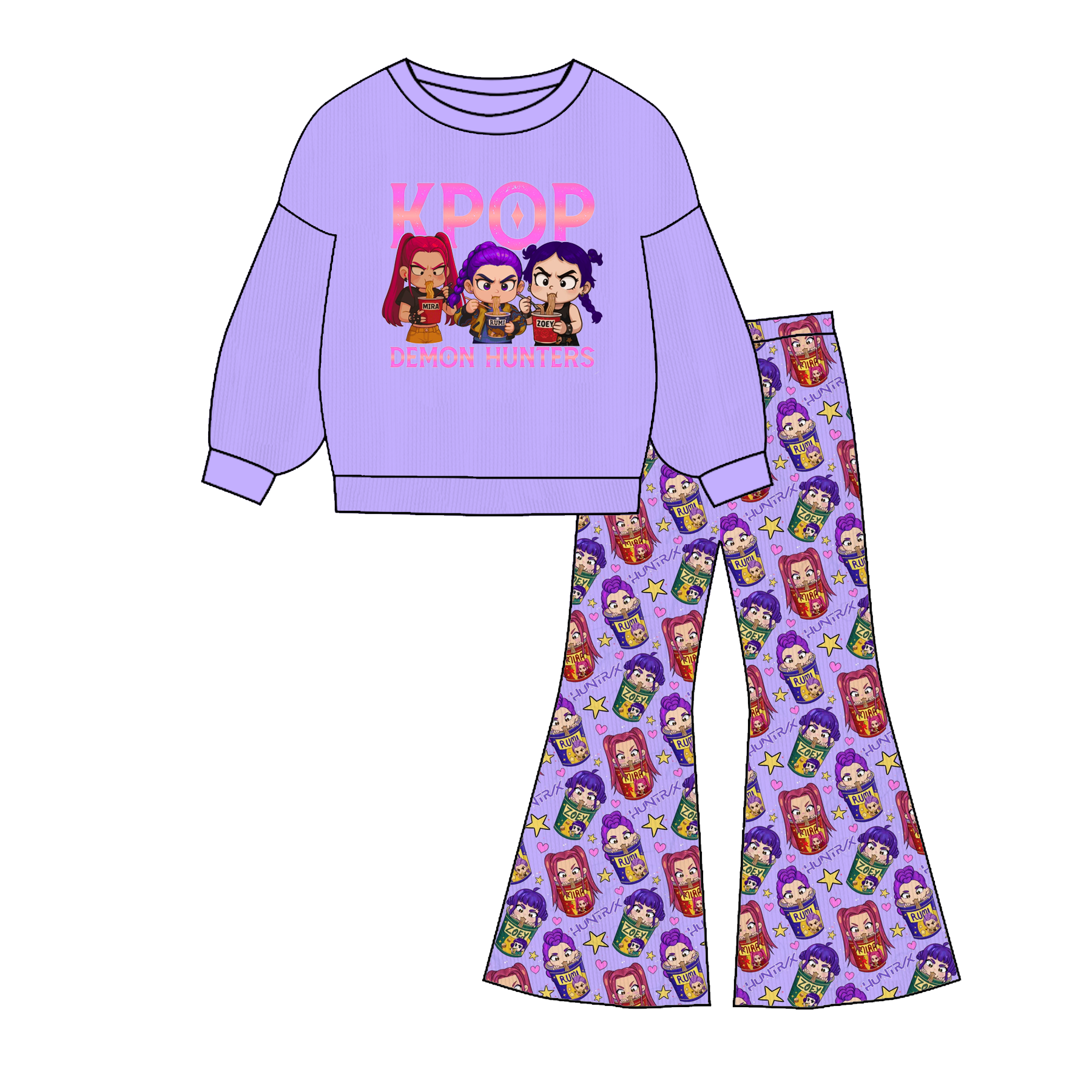 (Pre Order)Girls Movie Character Print Sweatshirt Set