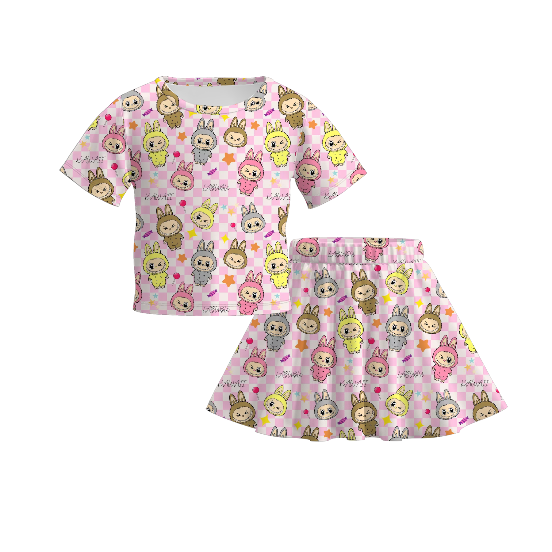 (Pre Order)Girls Movie Character Print Skirt Set