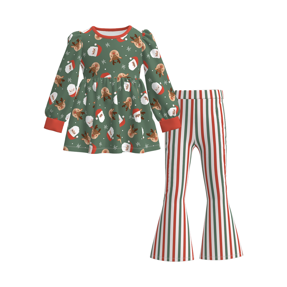 (Pre Order)Girls Christmas LBB Print Outfit Set