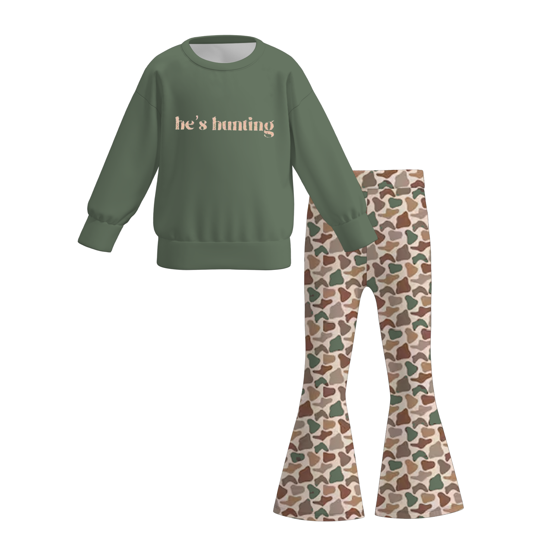(Pre Order)Girls Fall Bow&Boots Print Sweatshirt Set