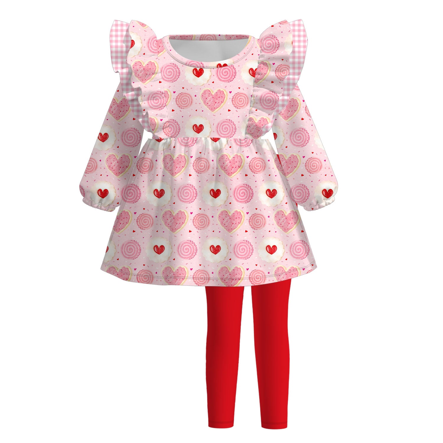 (Pre Order)Girls Valentine's Day Print Dress,Set&Romper