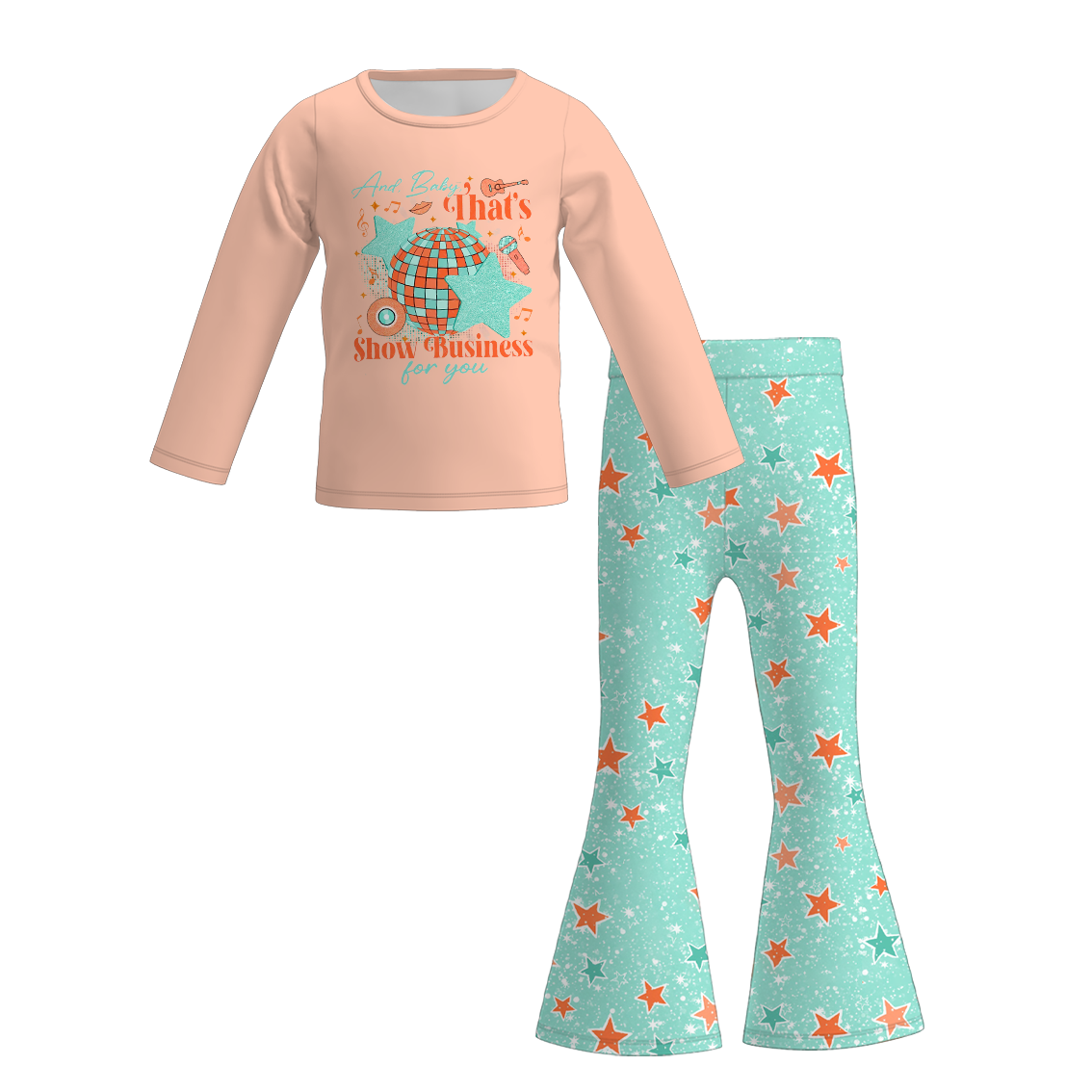 (Pre Order)Girls TS Print Outfit Set