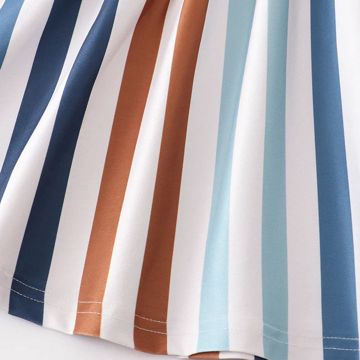 (In Stock E2-4-2 L22-3-1 L31-4-3)Mommy and Me Fall Stripe Dress