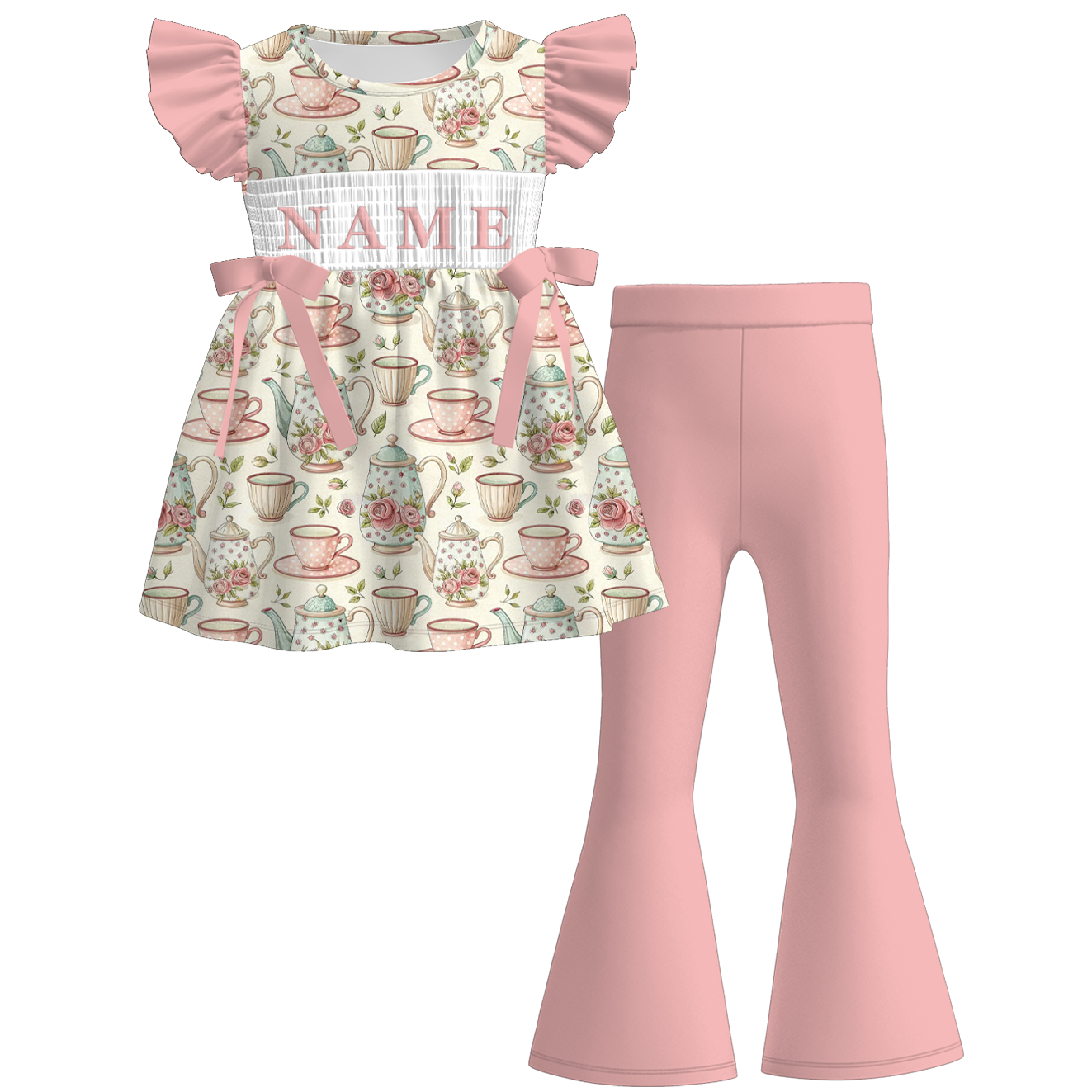 (Pre Order)Sisters Spring Floral Embroidery Smocked Dress,Set&Romper