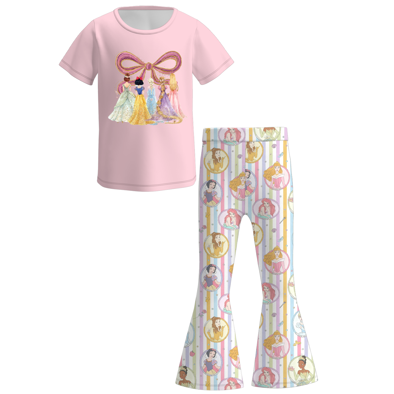 (Pre Order)Girls Spring Princess Print Outfit Set