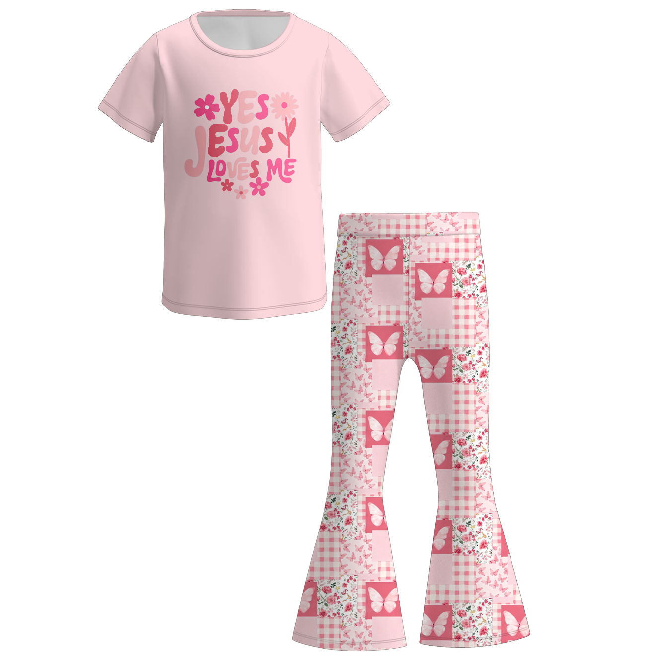 (Pre Order)Girls Spring&Summer Print Outfit Set
