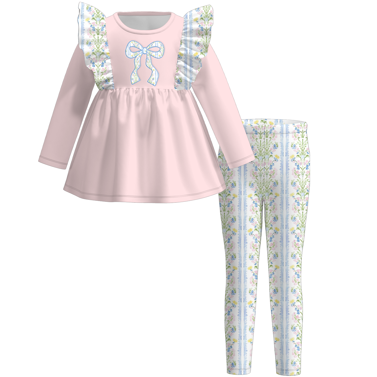 (Pre Order)Sisters Spring&Summer Bow Applique Set&Romper