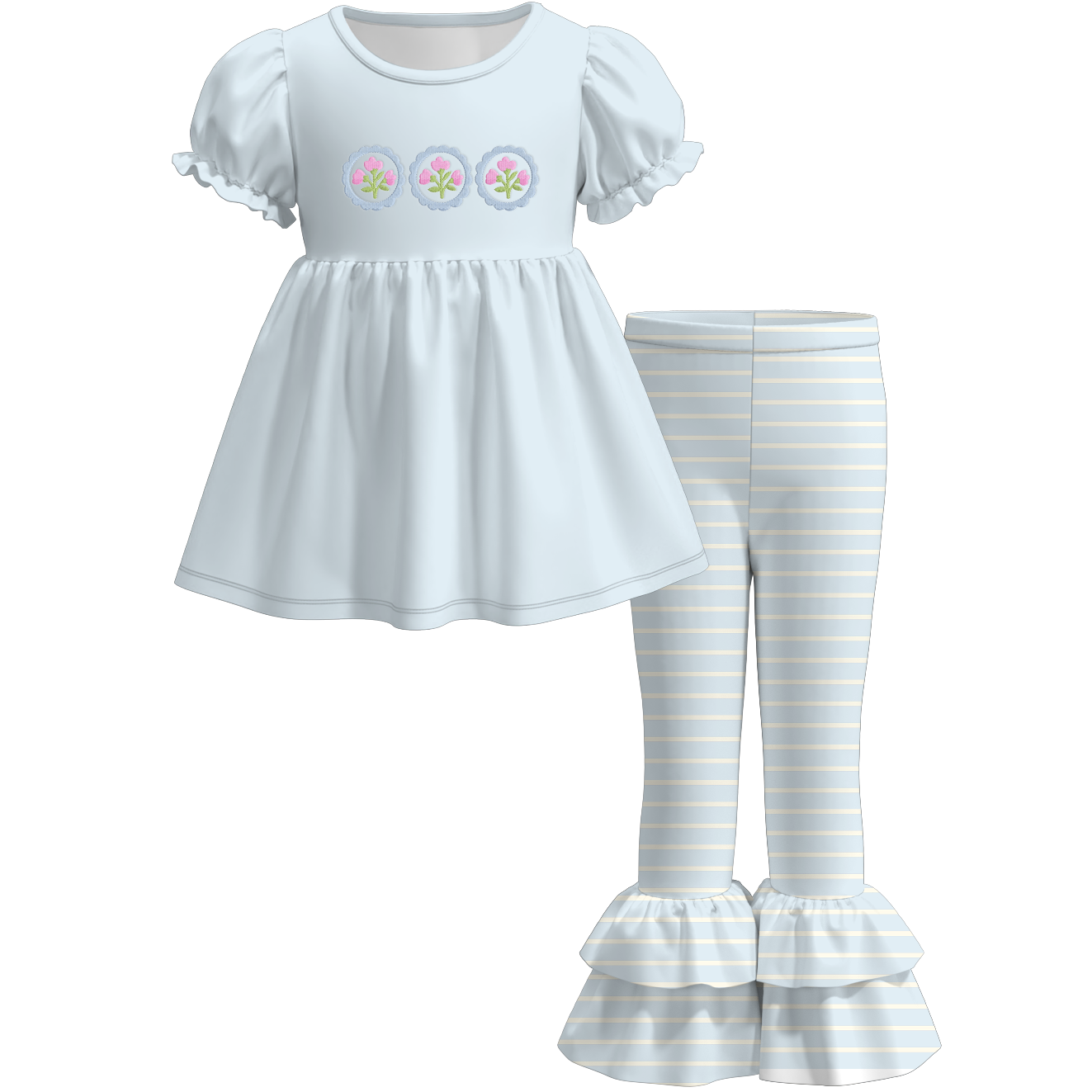 (Pre Order)Sisters Spring&Summer Goose Embroidery Set&Romper