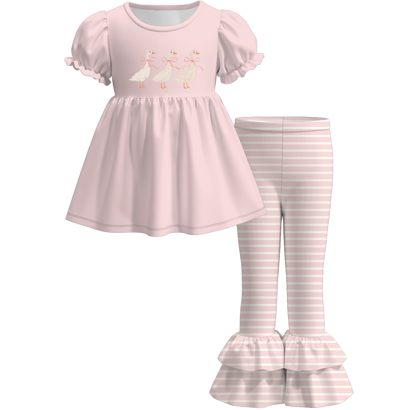 (Pre Order)Sisters Spring&Summer Goose Embroidery Set&Romper