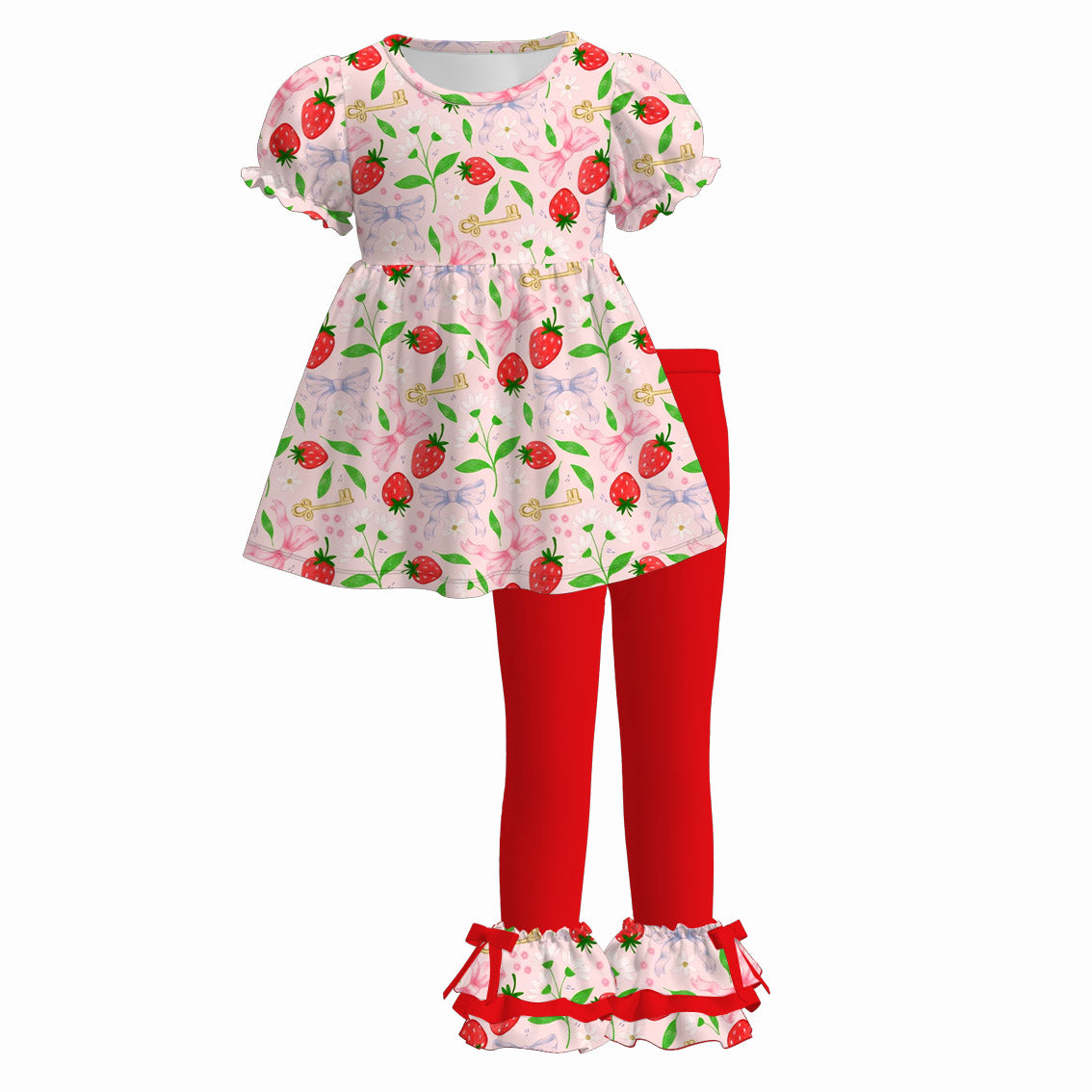 (Pre Order)Sisters Spring Strawberry Print Dress,Set&Romper
