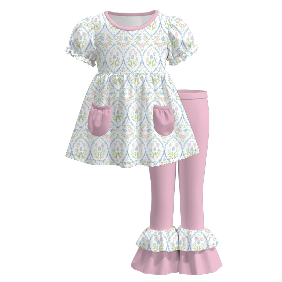 (Pre Order)Sisters Spring Floral Print Dress,Set&Romper