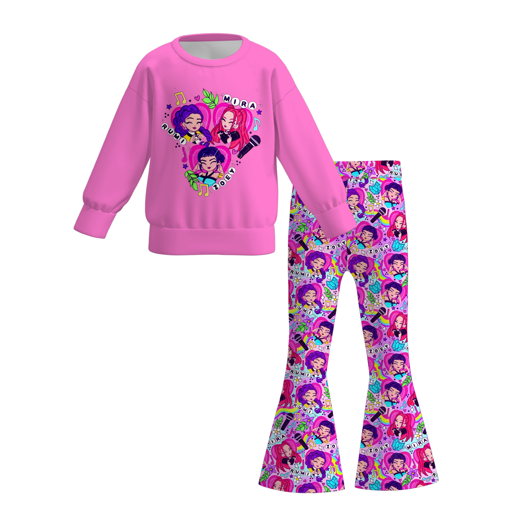 (Pre Order)Girls Movie Character Print Sweatshirt Set