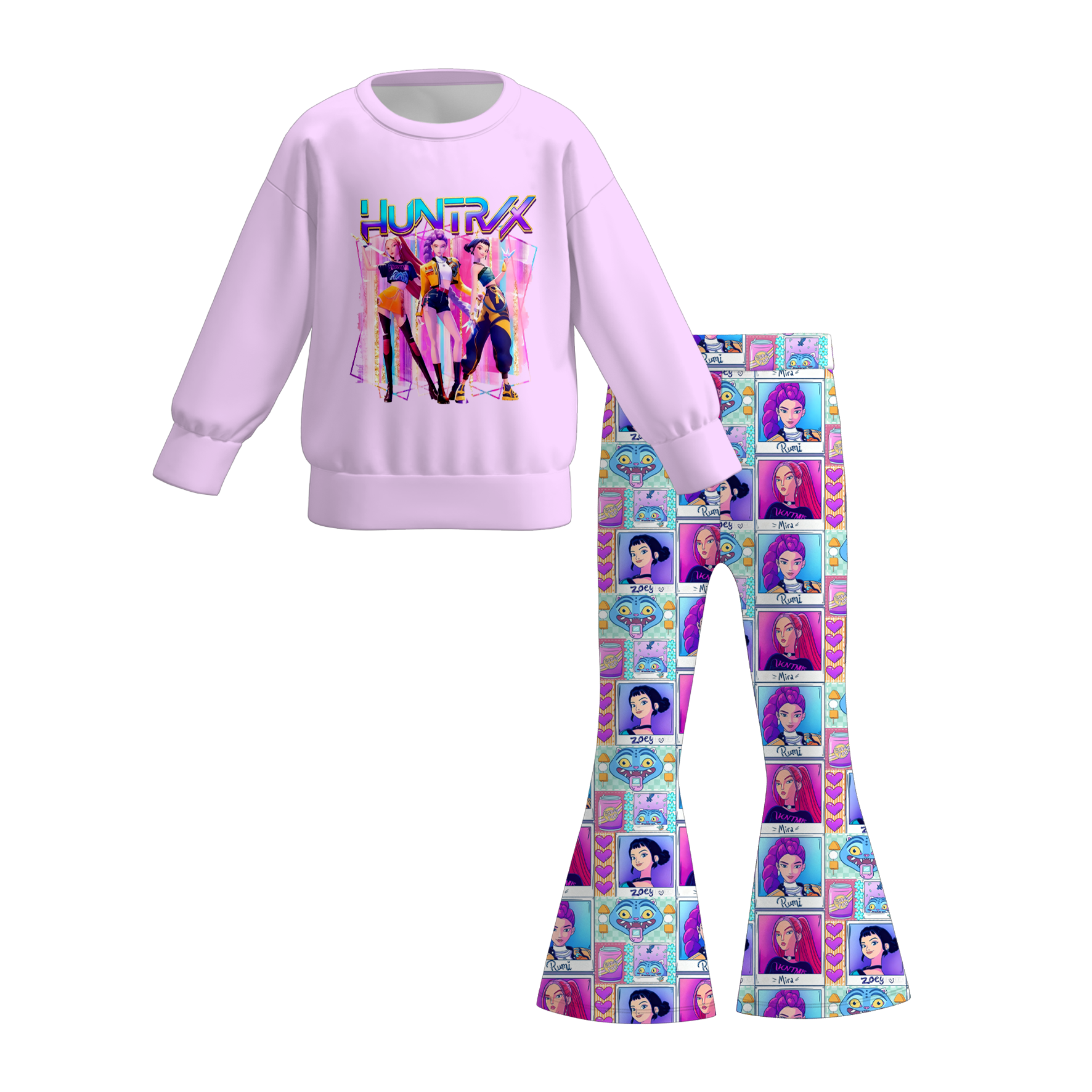 (Pre Order)Girls Movie Character Print Sweatshirt Set