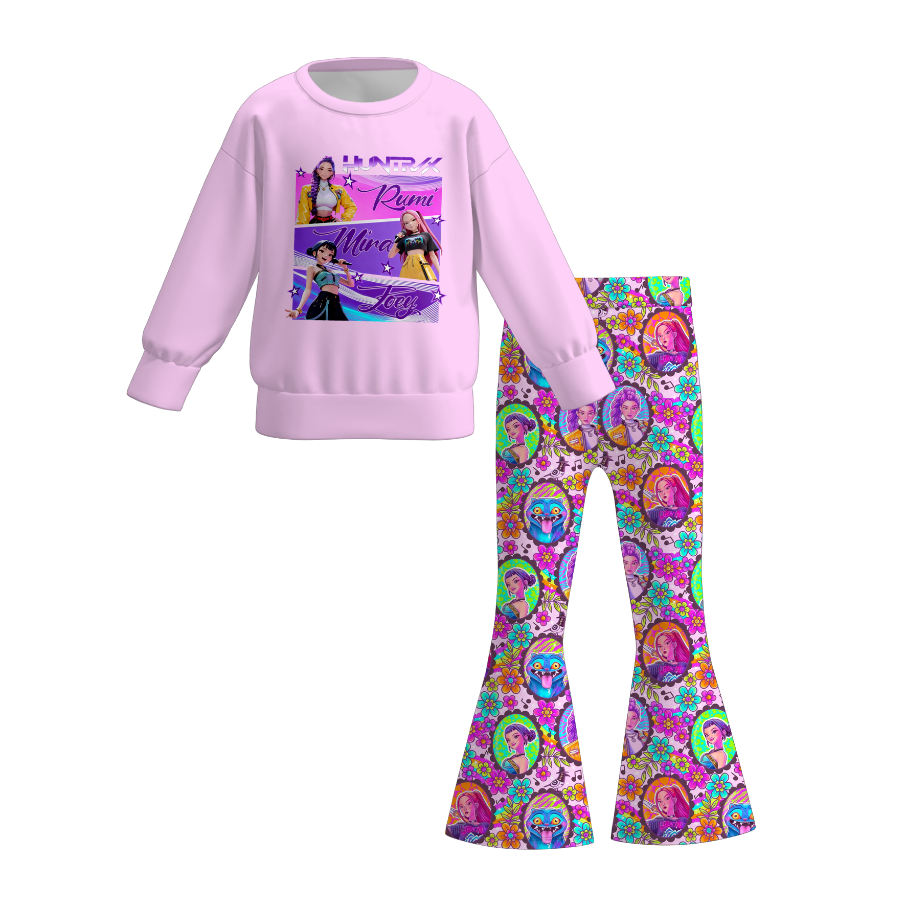 (Pre Order)Girls Movie Character Print Sweatshirt Set