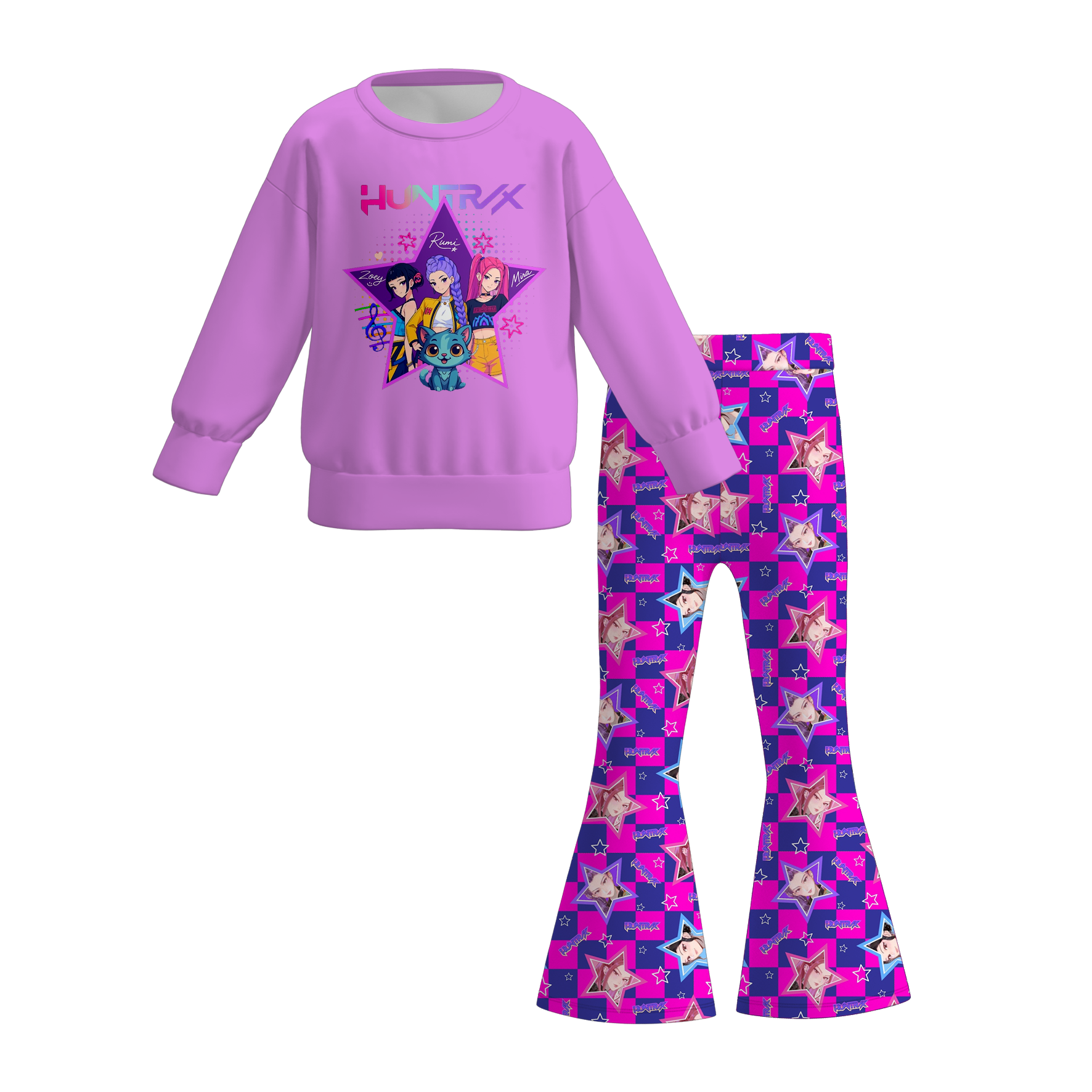(Pre Order)Girls Movie Character Print Sweatshirt Set