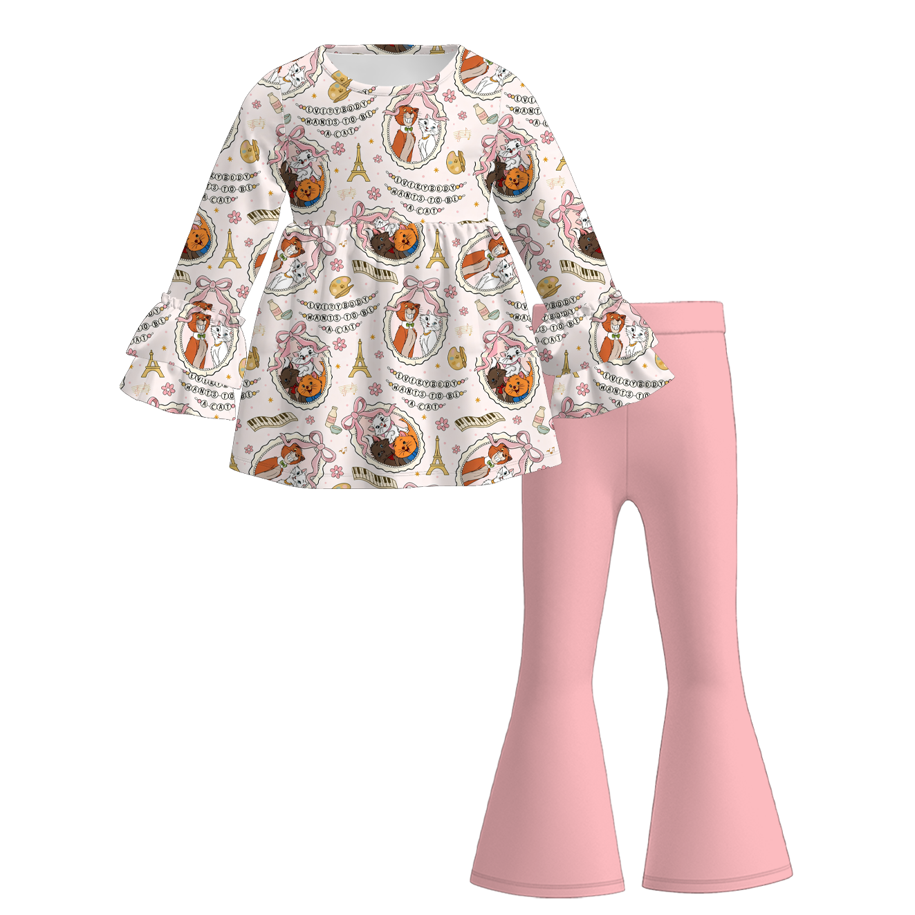 (Pre Order)Girls Valentine's Day Print Outfit Set