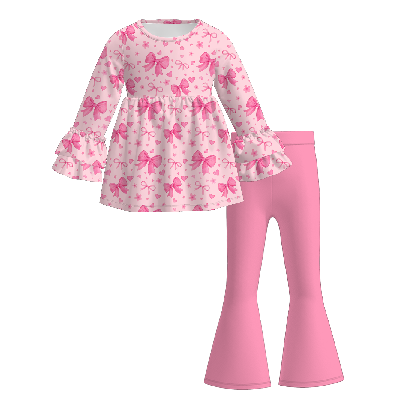 (Pre Order)Girls Valentine's Day Print Outfit Set