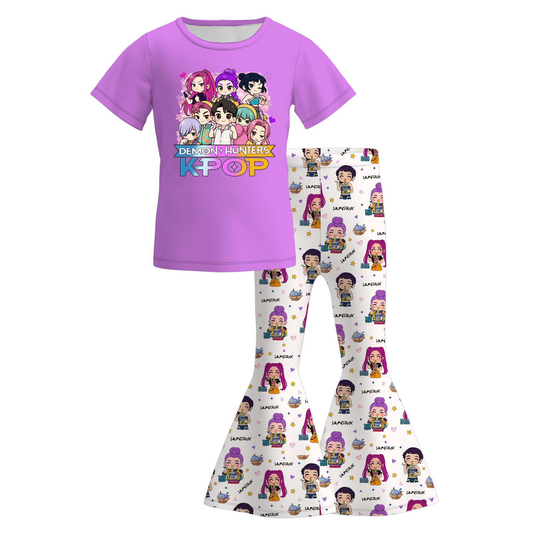 (Pre Order)Girls Spring&Summer Movie Character Print Outfit Set