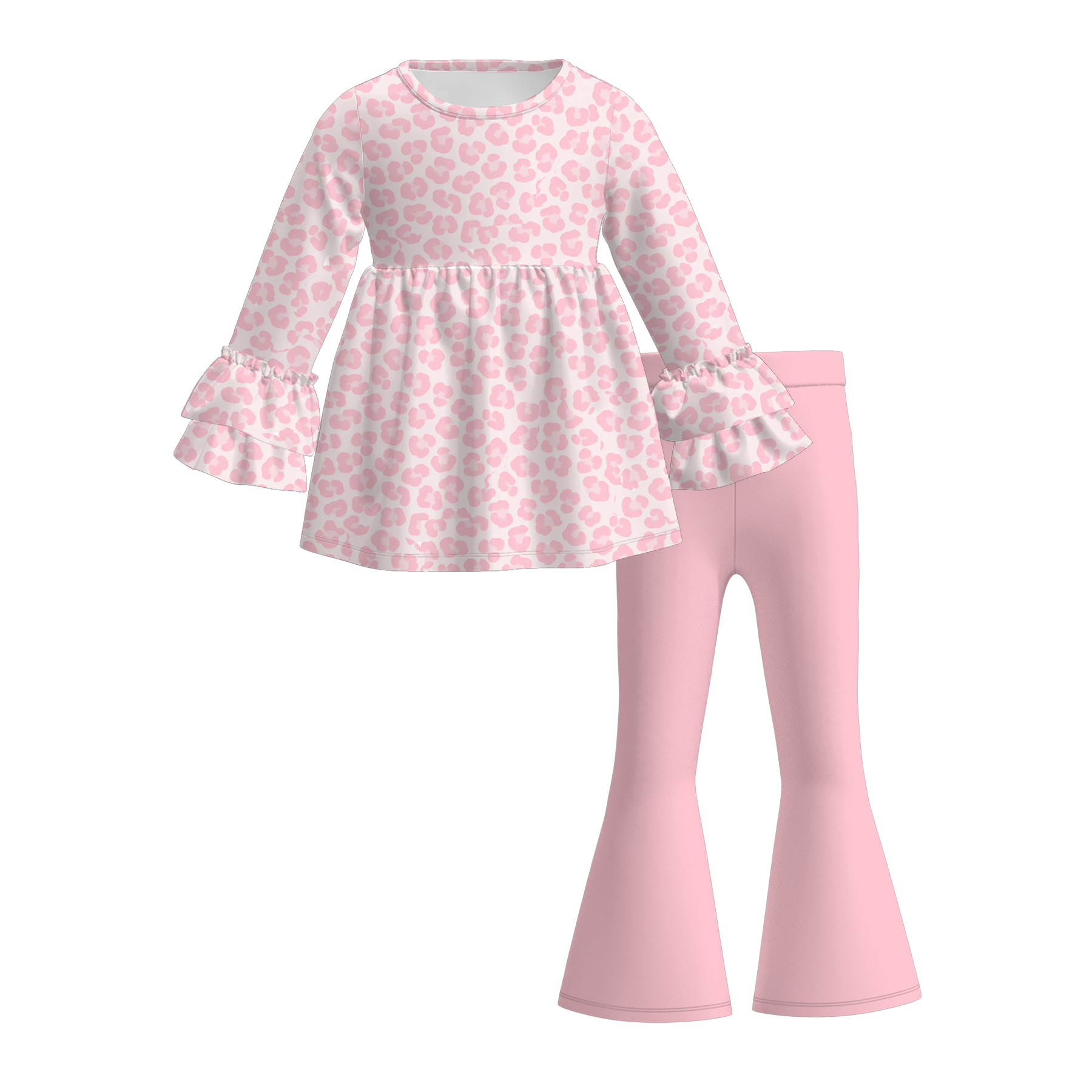 (Pre Order)Girls Valentine's Day Print Ruffle Outfit Set