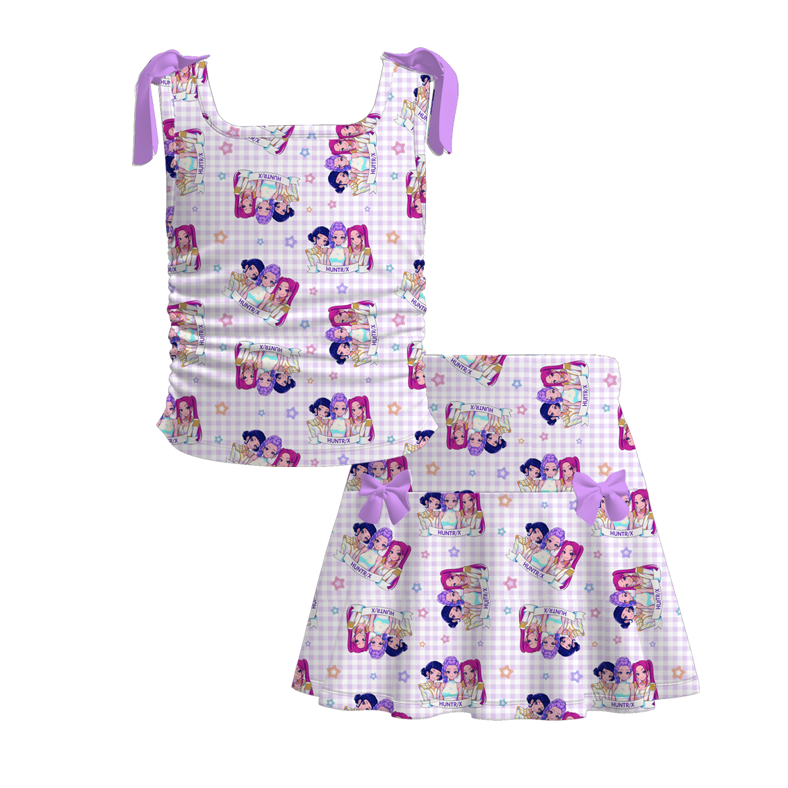 (Pre Order)Girls Spring&Summer Movie Character Print Skirt Set
