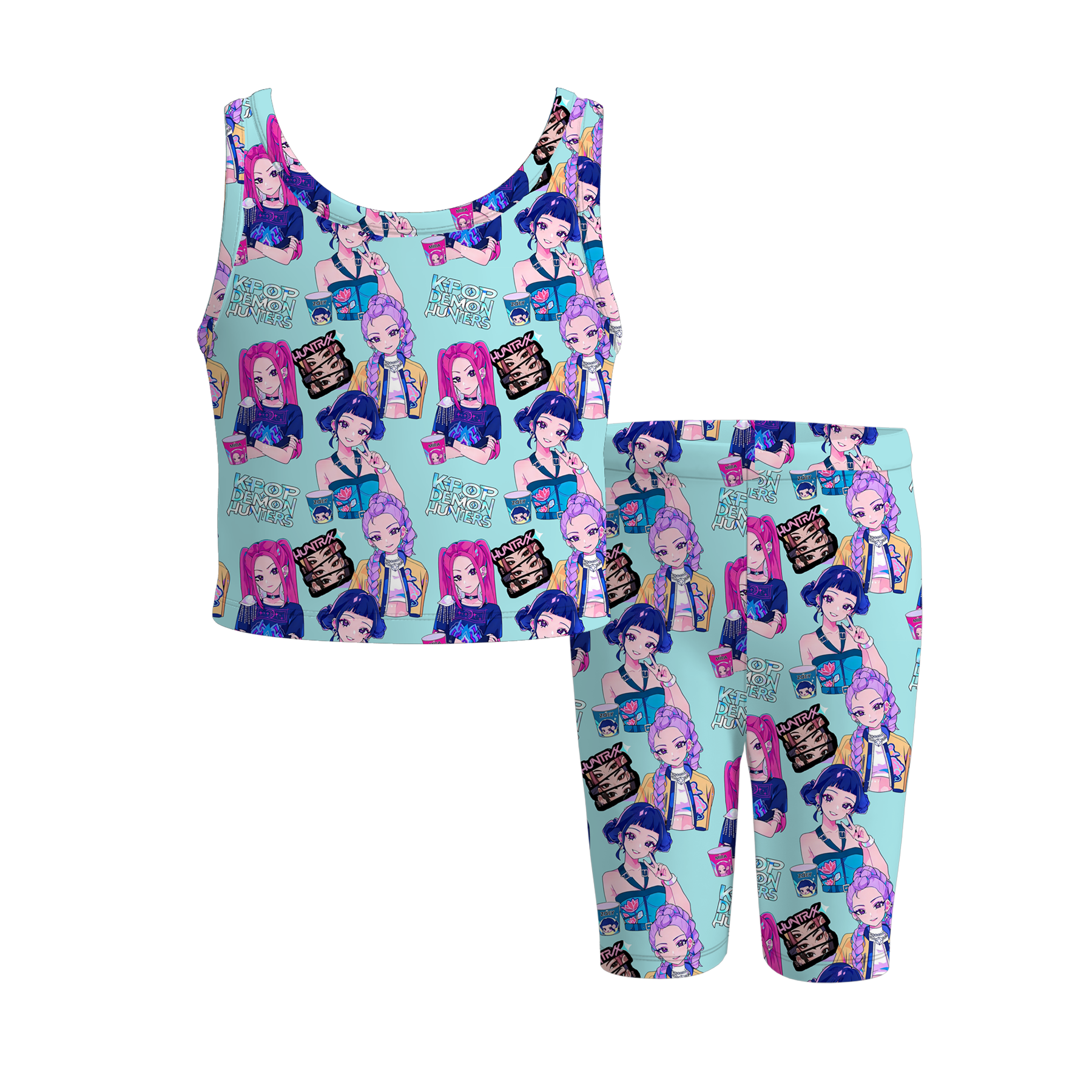 (Pre Order)Girls Spring&Summer Movie Character Print Capris Set