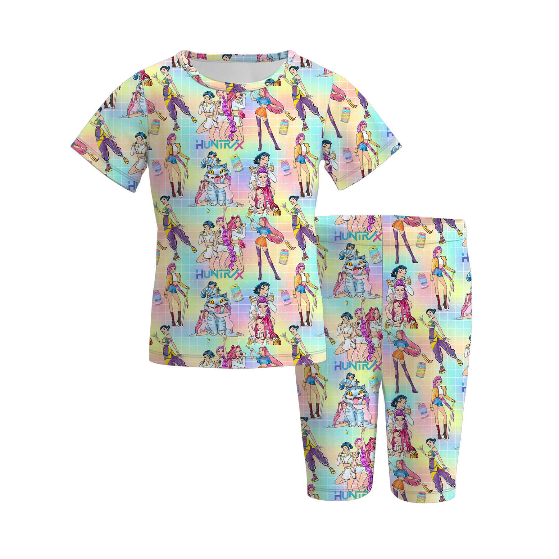 (Pre Order)Girls Spring&Summer Movie Character Print Capris Set