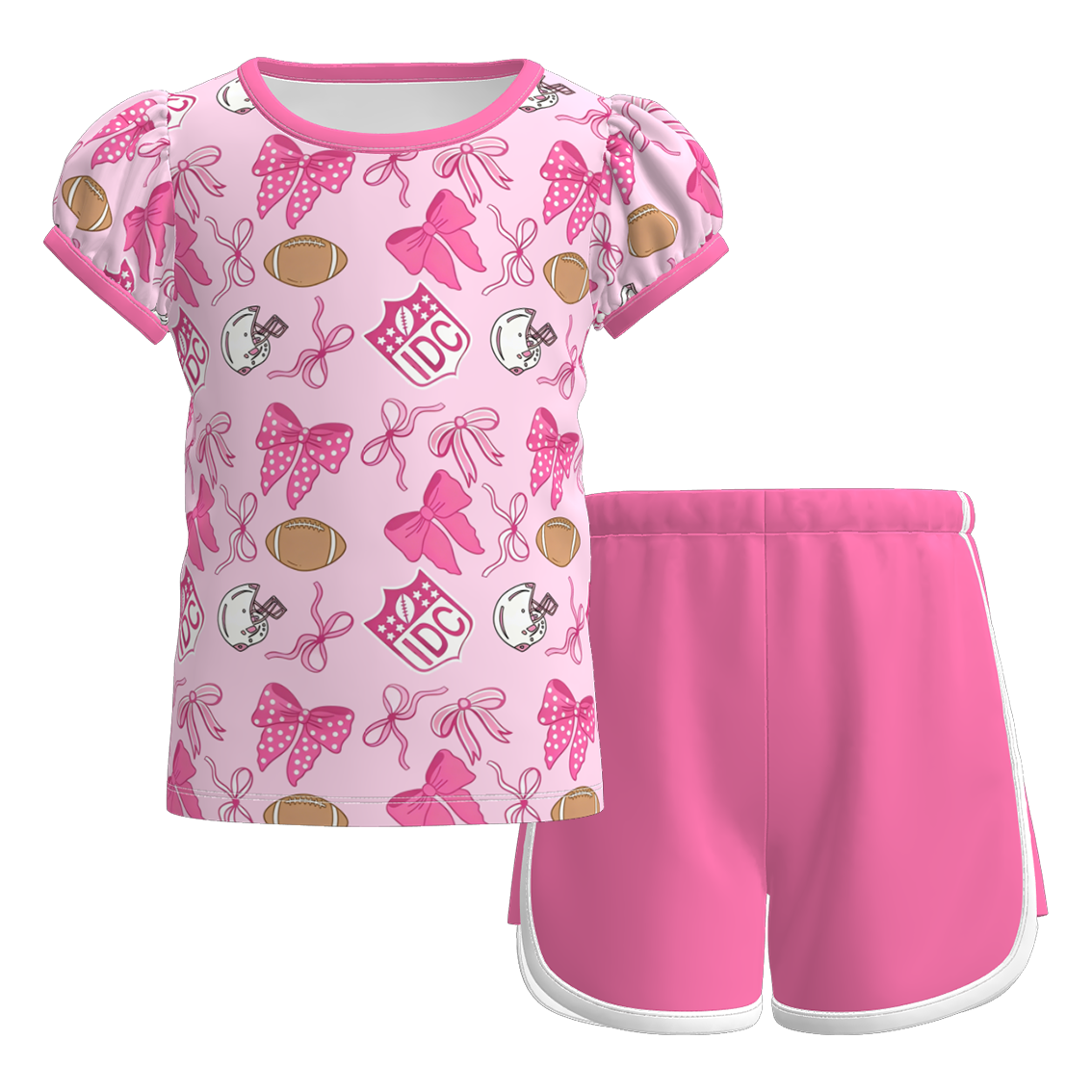 (Pre Order)Girls Spring&Summer Sports Print Shorts Set