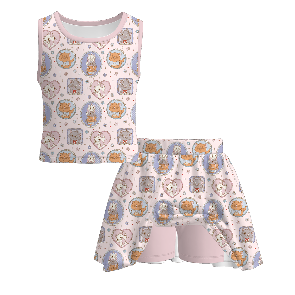 (Pre Order)Sisters Spring&Summer Kitty Print Dress,Set&Romper