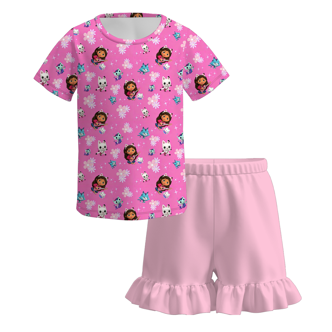 (Pre Order)Sisters Spring&Summer Cartoon Girl Print Dress,Set